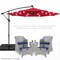 Best Choice Products 10ft Solar LED Offset Hanging Outdoor Market Patio Umbrella w/ Adjustable Tilt
